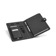FONSO. Pasta A5 em c. sintético com bateria portátil embutida (lítio) 4.000 mAh e bloco com páginas pautadas - Imagem 7