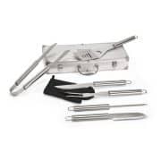 MACE. Kit churrasco em estojo de alumínio com luva de cozinha em poliéster e 6 utensílios em aço inox - Imagem 6