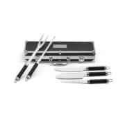 VALASTRO. Kit churrasco em estojo de alumínio com 5 utensílios em aço inox e alumínio - Imagem 6