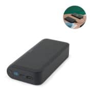 BECKER 20. Bateria portátil com carregador por indução super-rápido (20.000 mAh), em ABS 100% reciclado